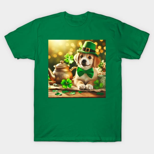 St Patricks Day Cute dog T-Shirt by yphien